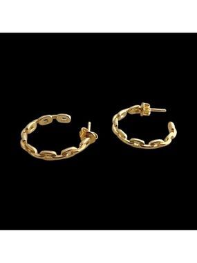Hoop Earrings Chain Link Style